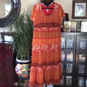 Beautiful Orange/Red/Tan Sparkly Dress